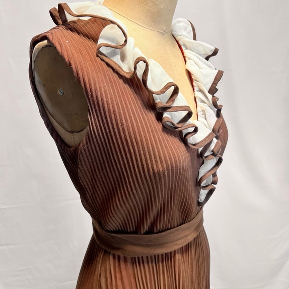 VINTAGE MCM mid century‎ Miss Elliette ruffle accordion pleated dress 60s 50s - Picture 6 of 17